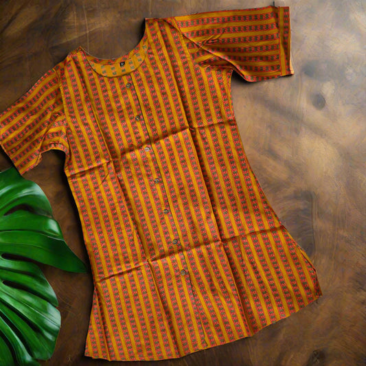 Striped Silk Short Kurti
