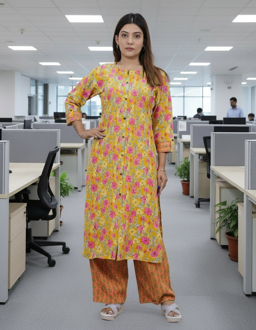 Floral Print Kurti and Palazzo