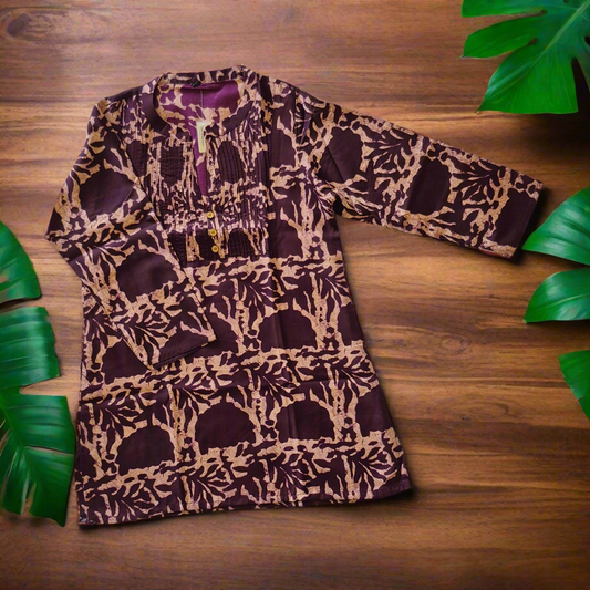 Handblock-Style Cotton Top