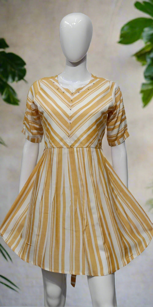 Mustard Striped Dress – Effortless Everyday Chic
