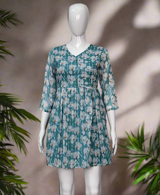 Floral Printed Georgette Kurti
