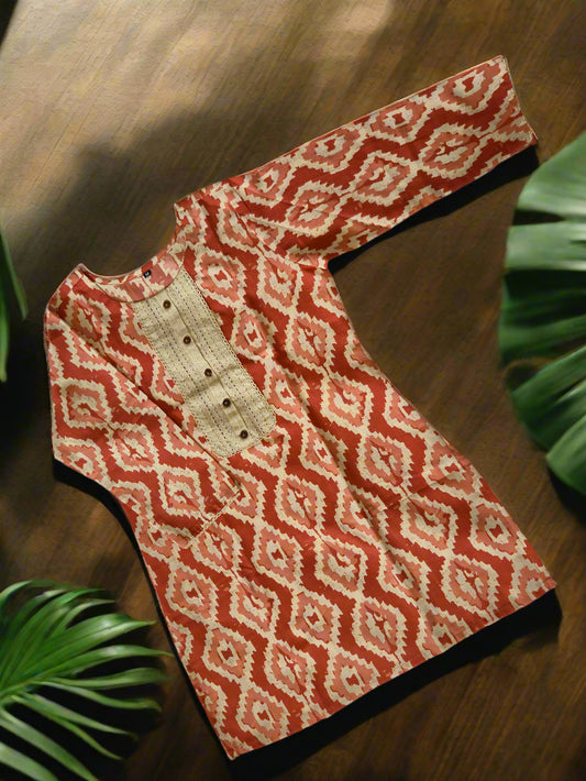 Ikat Printed Cotton Kurti
