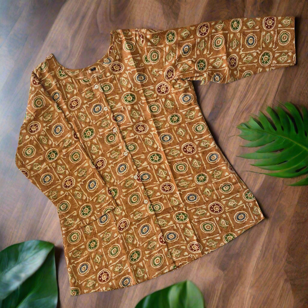 Rustic Block Print Short Kurti