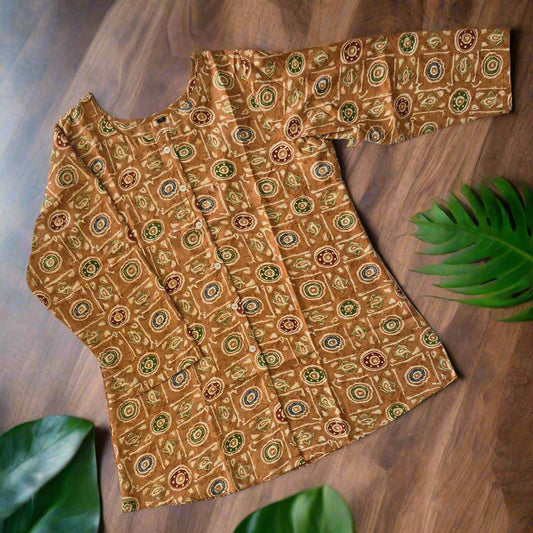 Rustic Block Print Short Kurti
