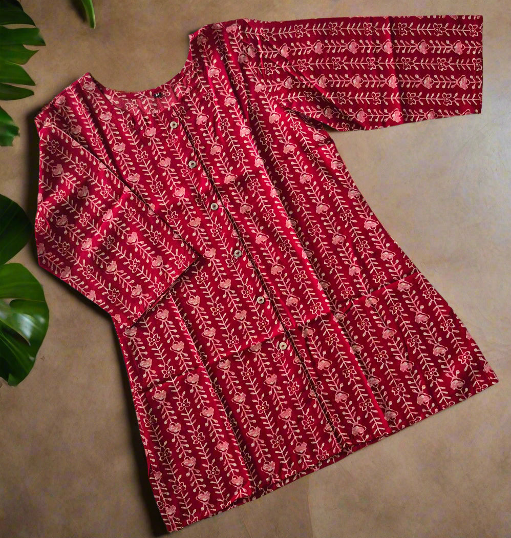Crimson Red Short Kurti