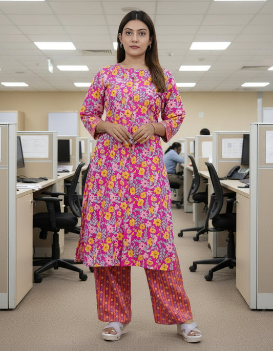 Floral Print Kurti and Palazzo