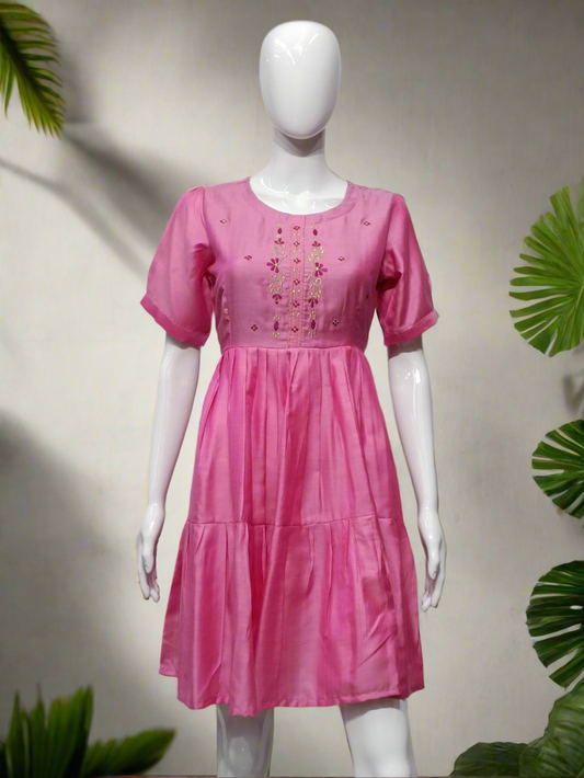 Blush Pink Flared Kurti