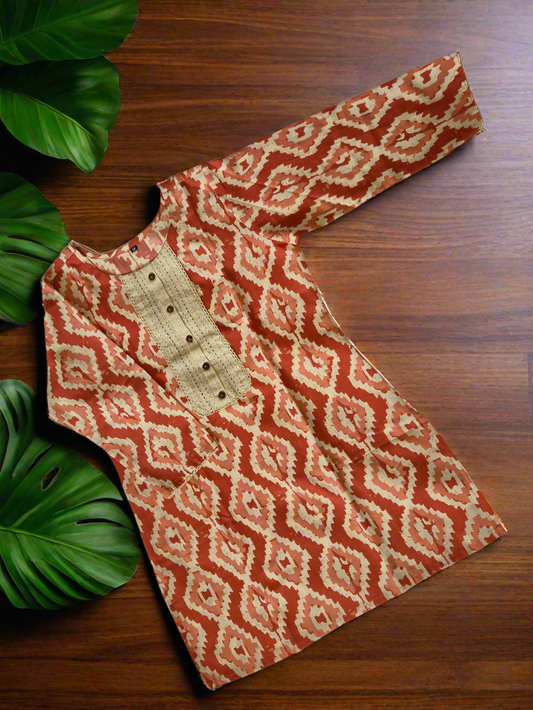 Ikat Printed Cotton Kurti